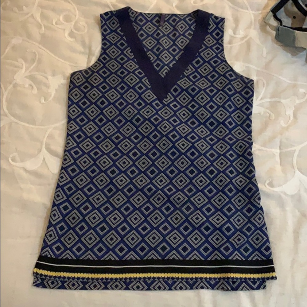 Blue and White Blouse